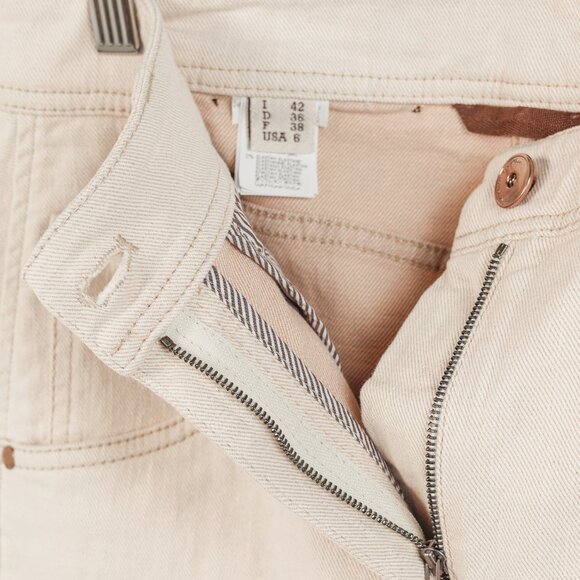 Brunello Cucinelli SS/20 Cream Monili-Bead Distress-Cuff Jeans - Picture 10 of 13